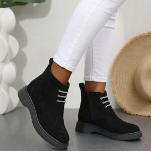 Suede Lace-Up Ankle Boots – BT080