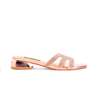 Elegant Women Sandals – Black Crystal Strap Design EV556
