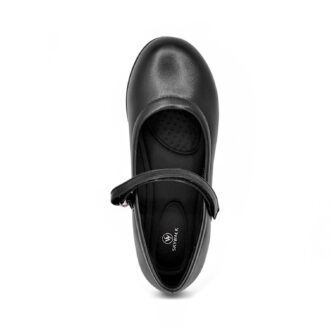 City Walk Girls’ Black Leather School Shoes – Model KD1747