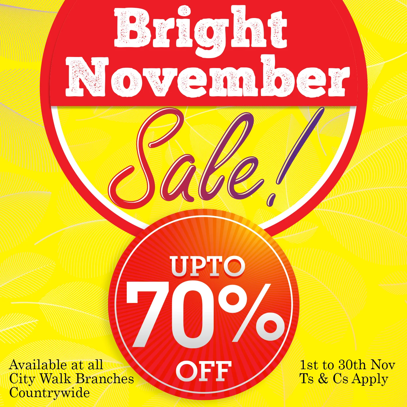 City Walk Bright Nov Sale web banner