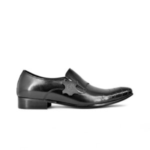 LB1371 Men’s Croc-Embossed Leather Slip-On Shoes