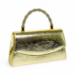 MATP540 Metallic Braided Handle Handbag