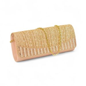 MATP571 Elegant Glitter Pleated Clutch Bag