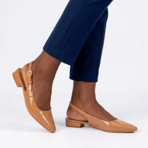 City Walk Patent Slingback Flats – CT1017